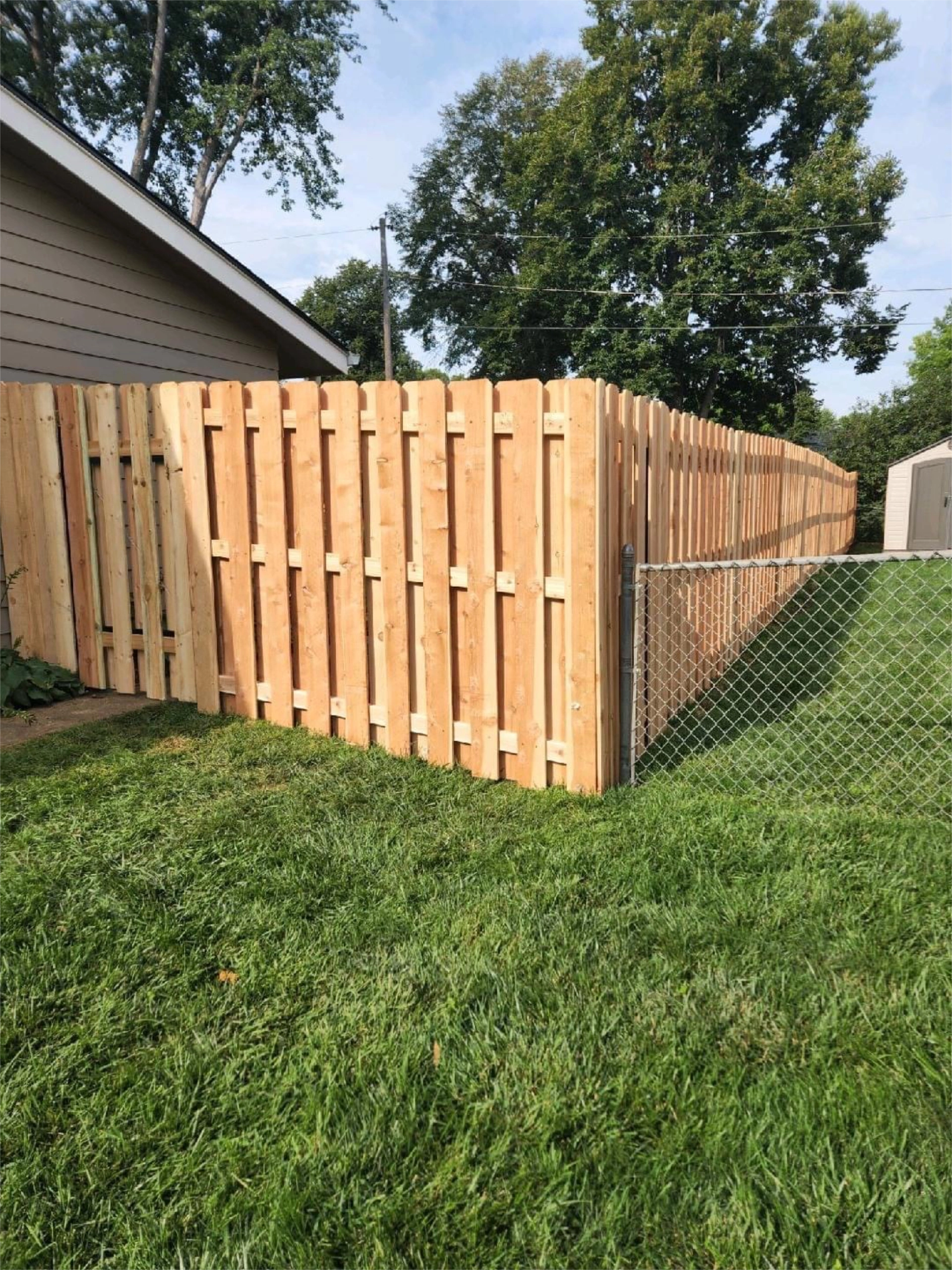 Angle View Of Custom Wood Fence